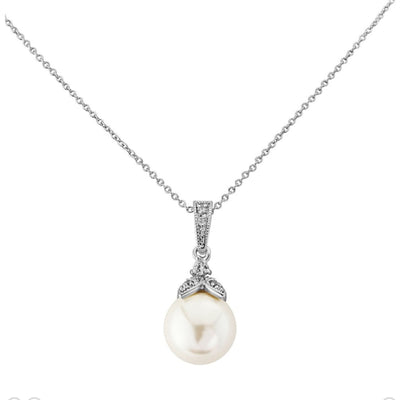 Pear bridal necklace