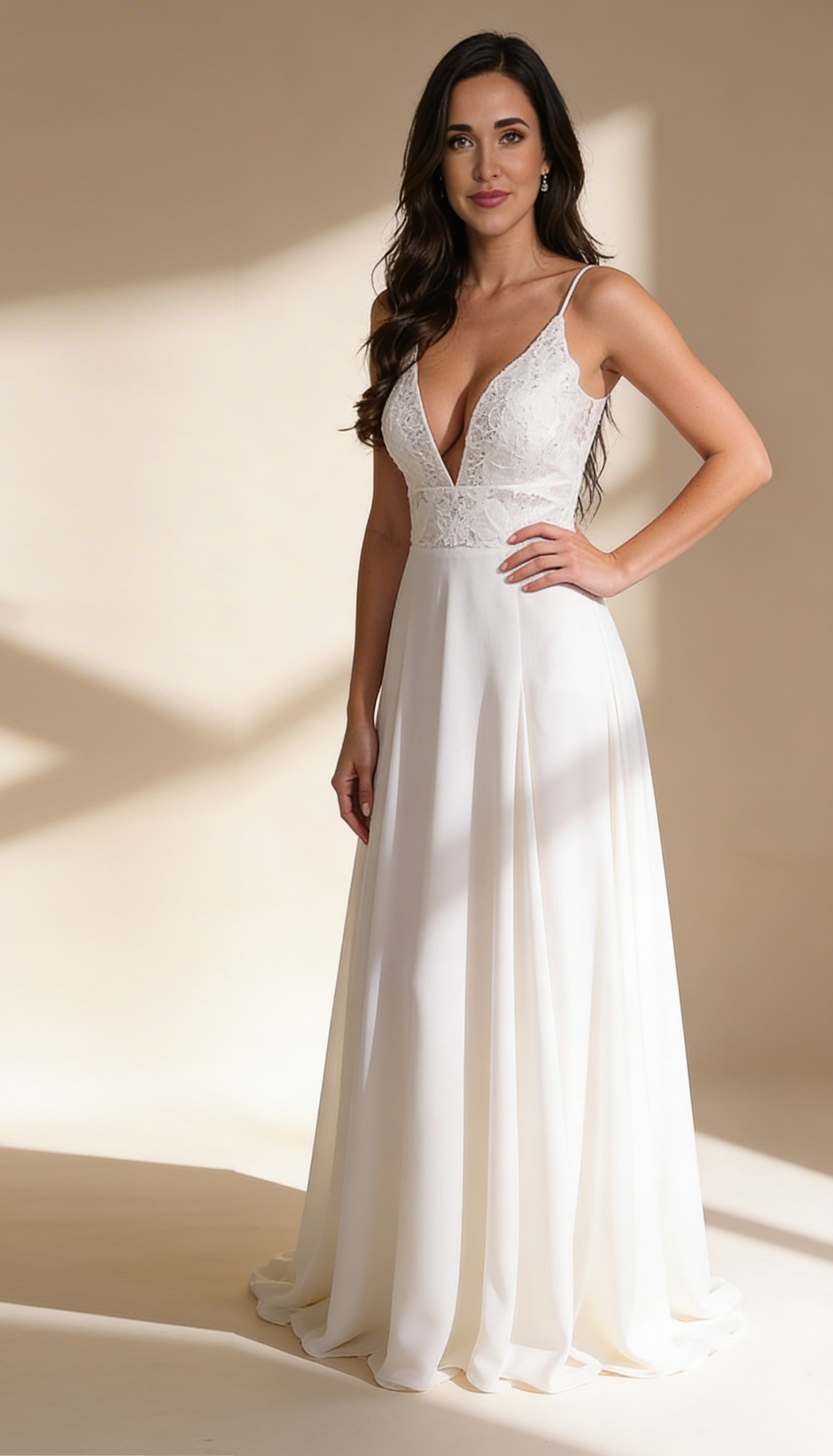 Star lace, a-line wedding dress with pockets, long flowing train Velvet Birdcage Star lace, a-line wedding dress with pockets, long flowing train Velvet Birdcage