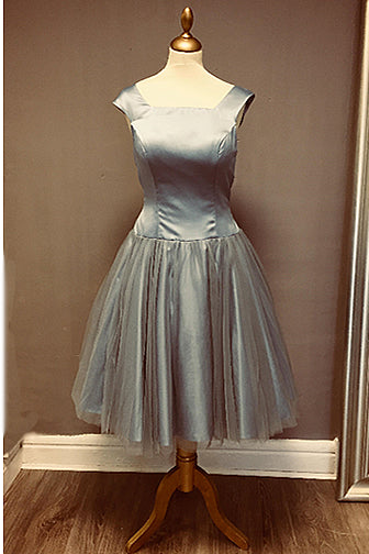 Pixie Bridesmaid Dress | Dusky Blue Dress | Velvet Birdcage