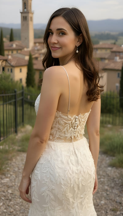 Wedding dress with lace back