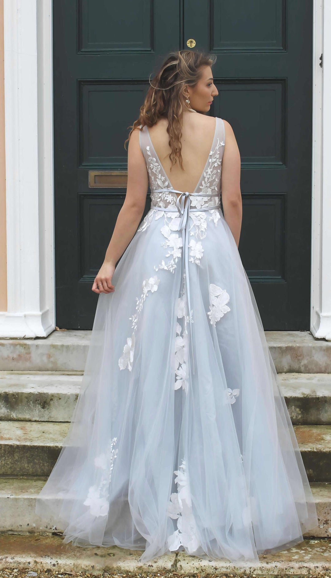Light Grey Wedding Dress | Romantic wedding dress