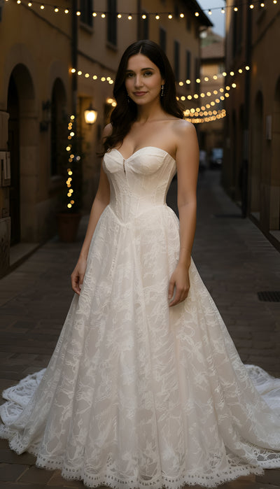 chantilly lace wedding dress
