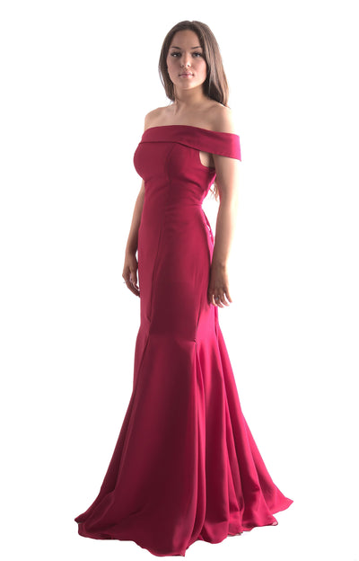 Red Prom Dress | Racer Neck Dress | Velvet Birdcage