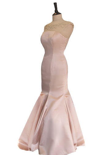 Pink fishtail prom dress