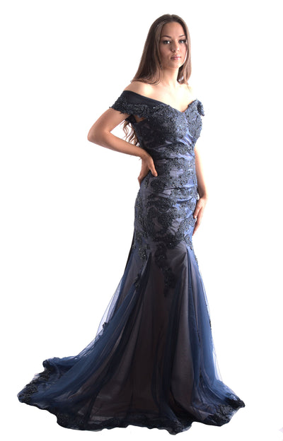 Navy wedding dress
