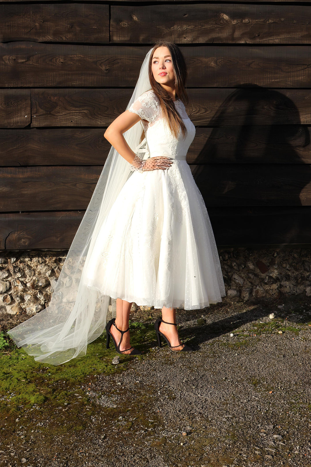 50s Retro Lace Wedding dress mid length Velvet Birdcage – Velvet Birdcage